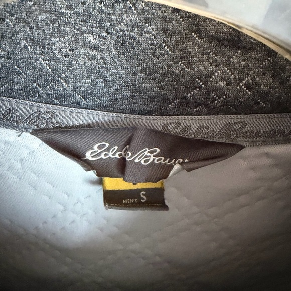 EDDIE BAUER Grey Quilted 1/4 Zip Adjustable Waist Long Sleeve Pullover Sweater - Picture 5 of 5